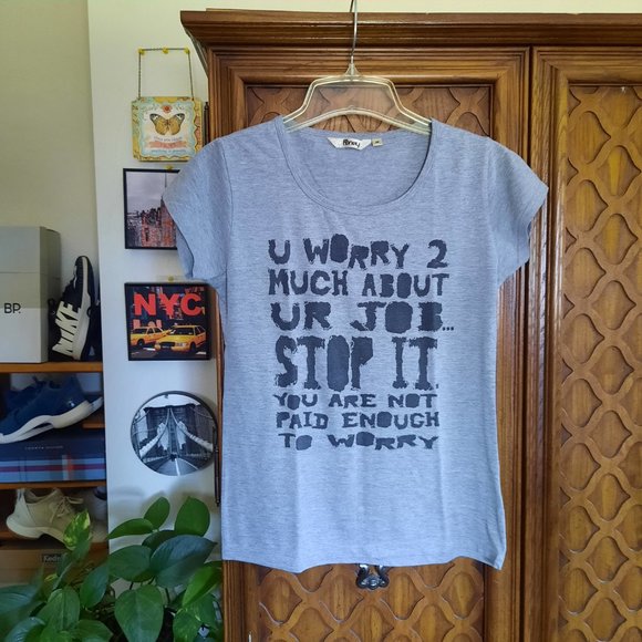 🌟FREE with purchase🌟Funny Career/Work Message Cotton Tee - Gray, Size S - Picture 16 of 16